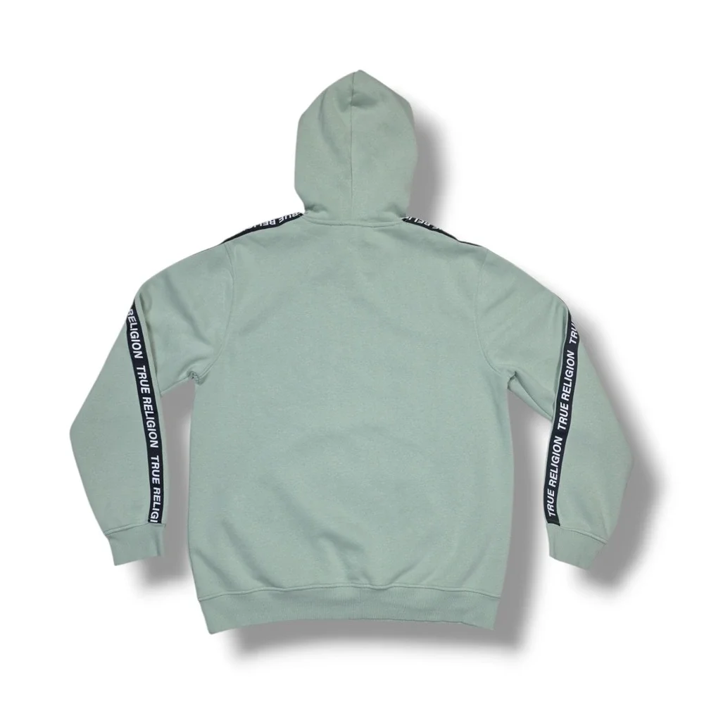True Religion Logo Pullover Drawstring Mint‎ Green Hoodie Men's 3XL Fits 2XL